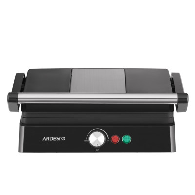 ARDESTO Гриль прижимний GH-1800MB, 1800Вт, розкриття на 180°, чорно-сріблястий