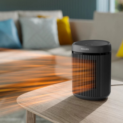 Philips Тепловентилятор Series 2000, 15м2, 1500Вт, електр. упр-ня, кераміч.нагрів.елемент, темно-сірий