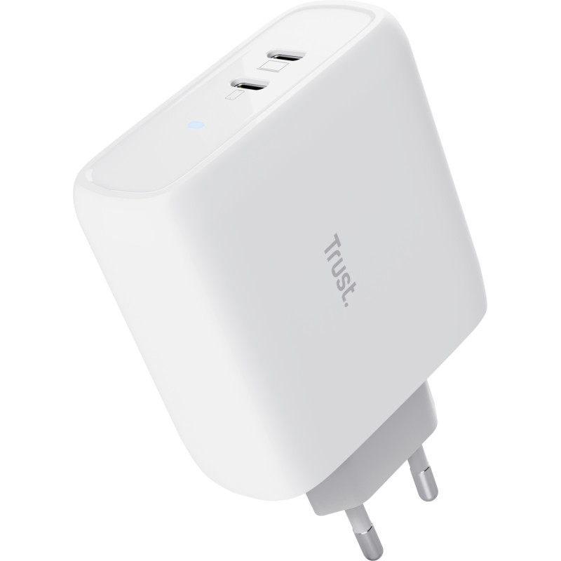 Trust Зарядний пристрій мережевий Maxo 65Вт, 2xUSB-C PD, білий
