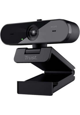 Trust Вебкамера Trust Taxon ECO, 2K QHD, 30 fps, auto focus, OEM BOX, чорний