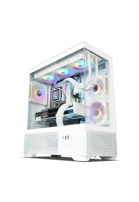 Zalman Корпус Chronix без БР, 1xUSB3.0, 1xUSB2.0, 1x Type C, 2x120мм ARGB Reverse, 1x120мм ARGB, VGA 410мм, LCS ready, TG Side/Front Panel, ATX, білий