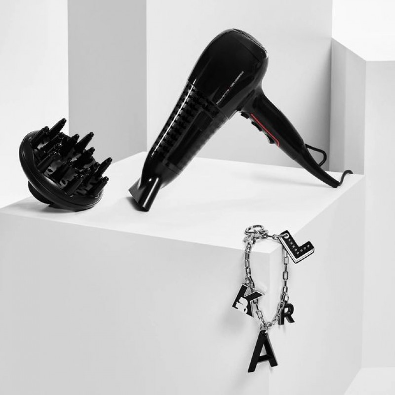 Rowenta Фен x Karl Lagerfeld Powerline, 2100Вт, 3 режими, дифузор, іоніз-я, хол. обдув, чорний