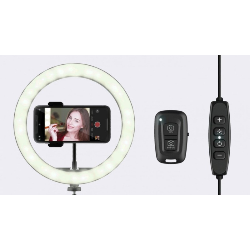 Trust Штатив зі світлодіодним кільцем MakuRing Light Vlogging kit Black