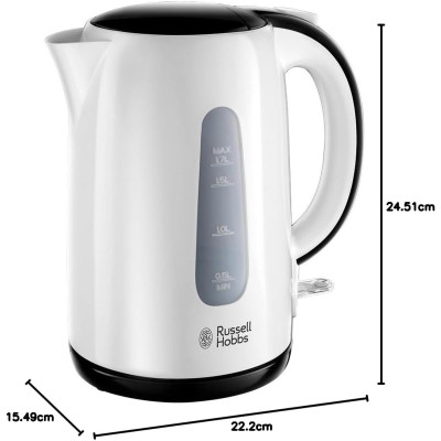 Russell Hobbs Електрочайник My Breakfast 1.7л, пластик, біло-чорний
