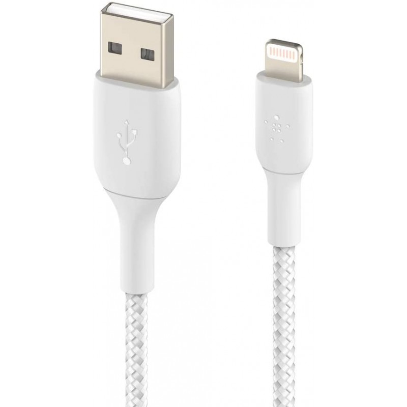 Belkin USB-A - Lightning, BRAIDED[1m, white]