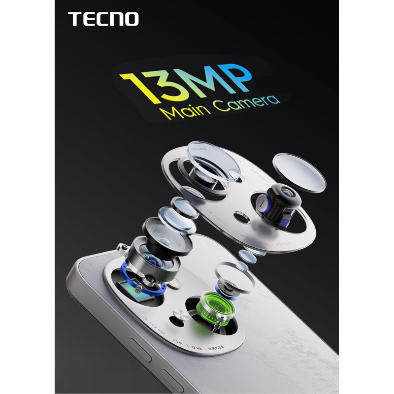 TECNO Смартфон Spark Go 1 (KL4) 6.67" 3/128ГБ, 2SIM, 5000мА•год, Glittery White