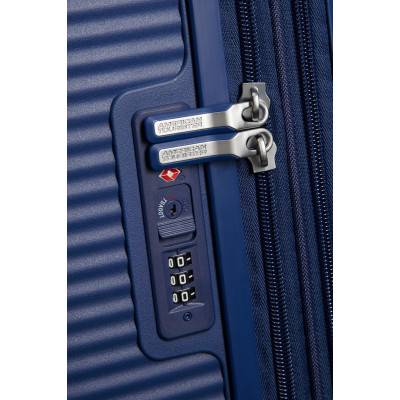 American Tourister Валіза American Tourister, Soundbox, поліпропілен, середня, 67см, 71.5/81л, TSA, 4 колеса, EXP, темно-синій