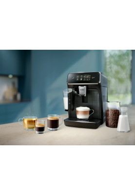 Philips Кавомашина Series 2300 LatteGo, 1.8л, зерно+мелена, автомат.капуч, дисплей, авторецептів -4, чорний