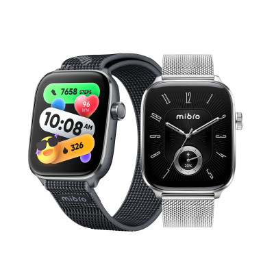 Mibro Смарт-часи Fit 44мм, 1.75", 390x450, AMOLED, BT 5.3, GPS, 2 ATM, сріблястий