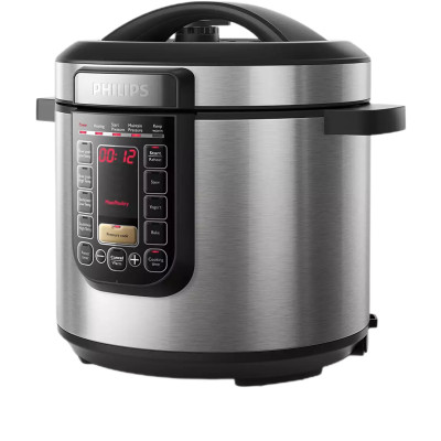 Philips Мультиварка Viva Collection 1300Вт, чаша-6л, електр. керування , 15 авто. программ, нержав.сталь, платик, чорний