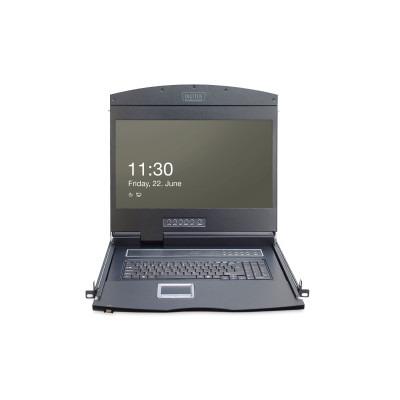 Digitus Консоль Modular 19" TFT, 16 port KVM, US keyboard, чорна
