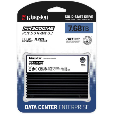 Kingston Накопичувач SSD Kingston U.2 7680GB DC3000M Enterprise