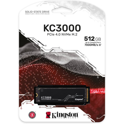 Kingston Твердотільний накопичувач SSD M.2 512GB KC3000 NVMe PCIe 4.0 4x 2280