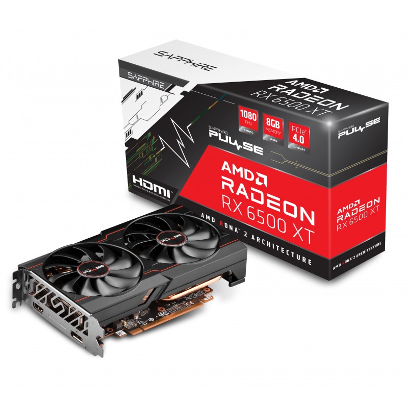 SAPPHIRE Відеокарта Radeon RX 6500 XT 8GB GDDR6 PULSE GAMING OC