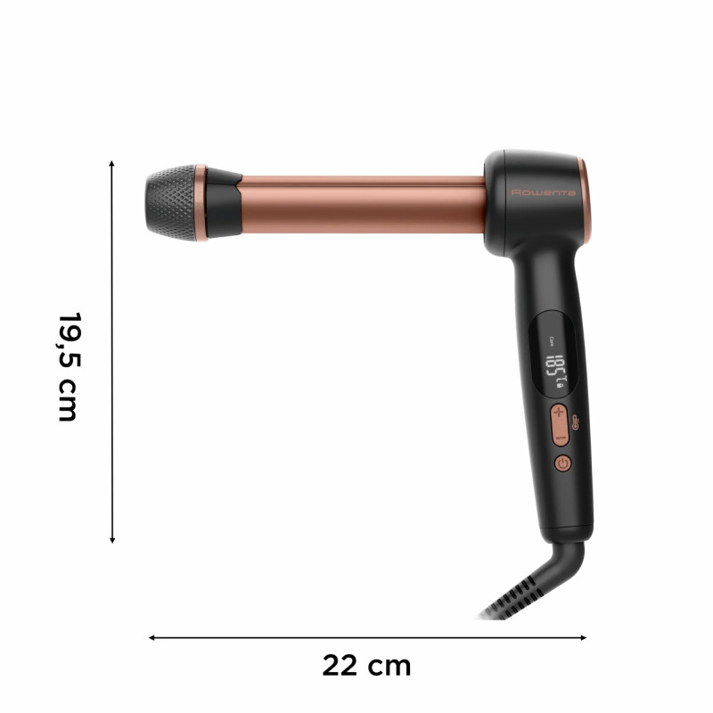 Rowenta Стайлер Twist Curl, автоматичний, темп.режимів-4, 150C–210С, кераміка, рукавича та термопідкладка, чорно-золотий