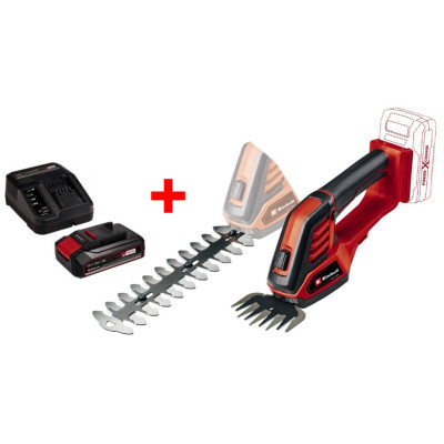 Einhell Ножиці для трави акумуляторні GE-CG 18/100 Li Kit 18В PXC акб 1х2.5А·год 10см крок різу 8мм 1.06кг