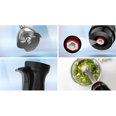 Bosch Блендер заглибний, 1000Вт, подрібнювач, вінчик, чорний