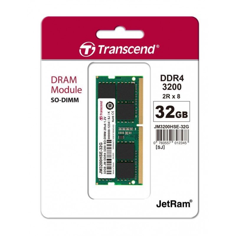 Transcend Пам'ять ноутбука DDR4 32GB 3200