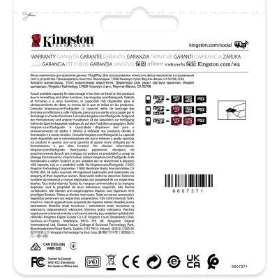 Kingston Карта пам'яті Kingston microSD 16GB C10 UHS-I U3 A2 V30 R100/W80MB/s Industrial Kingston Карта пам'яті Kingston microSD 16GB C10 UHS-I U3 A2 V30 R100/W80MB/s Industrial