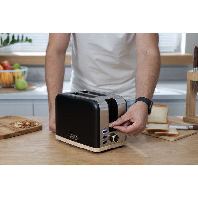 ARDESTO Тостер T-F420BWD, 800Вт, метал, 2 слоти, чорний