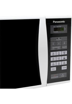 Panasonic Мікрохвильова піч, 25л, 800Вт, дисплей, відкрю ручкою, біло-чорний