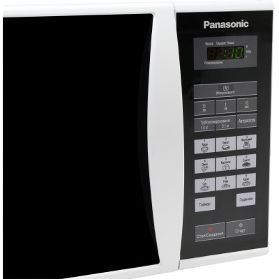 Panasonic Мікрохвильова піч, 25л, 800Вт, дисплей, відкрю ручкою, біло-чорний
