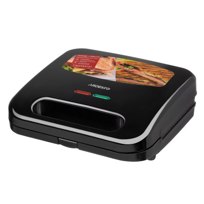 ARDESTO Сендвічмейкер 700Вт, 1 пластина-гриль, корпус-пластик, чорний