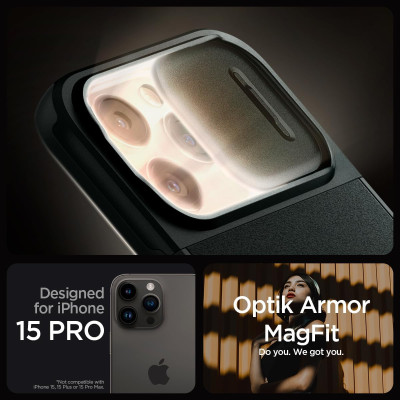 Spigen Чохол для Apple iPhone 15 Pro Optik Armor MagFit Abyss, Green