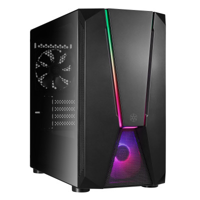 SilverStone Корпус FARA FAV1MB-PRO, без БЖ, 2xUSB3.0, 2xUSB2.0, 1x120mm ARGB fan, TG Side Panel, ATX, Black