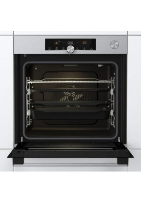 Gorenje Духова шафа електрична, 77л, A+, TouchFree, пара, дисплей, Wi-Fi керування, піроліз, готув. на різн рівнях, нерж