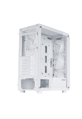 2E Gaming Корпус Aruba G3313W, без БЖ 1xUSB3.0, 2xUSB2.0, 5x120мм ARGB, VGA 300мм, LCS ready, HUB, TG Side Panel, ATX, білий