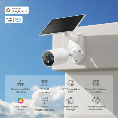 TP-Link Комплект розумної бездротової камери TAPO C425 KIT 2K QHD та сонячної панелі