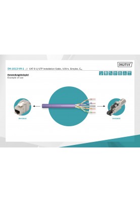 Digitus Кабель CAT 6 U-UTP, 100m, AWG 23/1, LSZH-1, фіолетовий