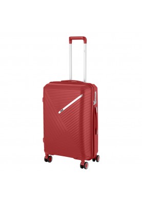 2E Набір пластикових валіз , SIGMA,(L+M+S), 4 колеса, червоний