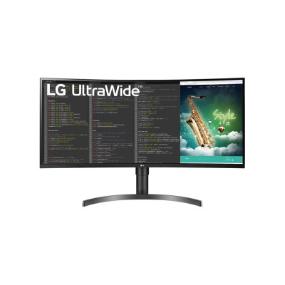 LG Монітор 35" 35WN75C-B 2xHDMI, DP, USB-C, MM, VA, 3440x1440, 21:9, sRGB 99%, CURVED, FreeSync, HAS, HDR10