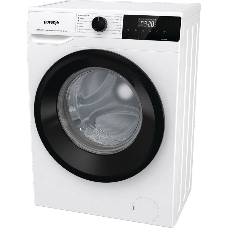 Gorenje Пральна машина фронтальна, 7кг, 1200, A+++, 43,5см, дисплей, пара, інвертор, білий