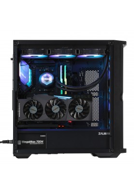 Zalman Корпус Z10 Plus, без БЖ, 2xUSB3.0, 1xUSB Type-C, 3x140mm ARGB fans, 1x120mm ARGB fans, TG Side Panel, EATX, Black