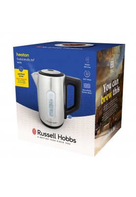 Russell Hobbs Електрочайник Heaton, 1.7л, нержавіюча сталь, сріблясто-чорний