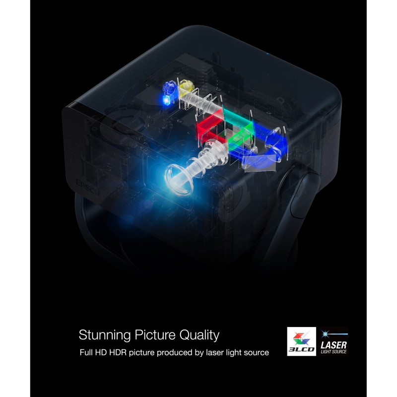 Epson Проєктор EF-22B FHD, 1000 lm, LASER, 1, Google TV, black