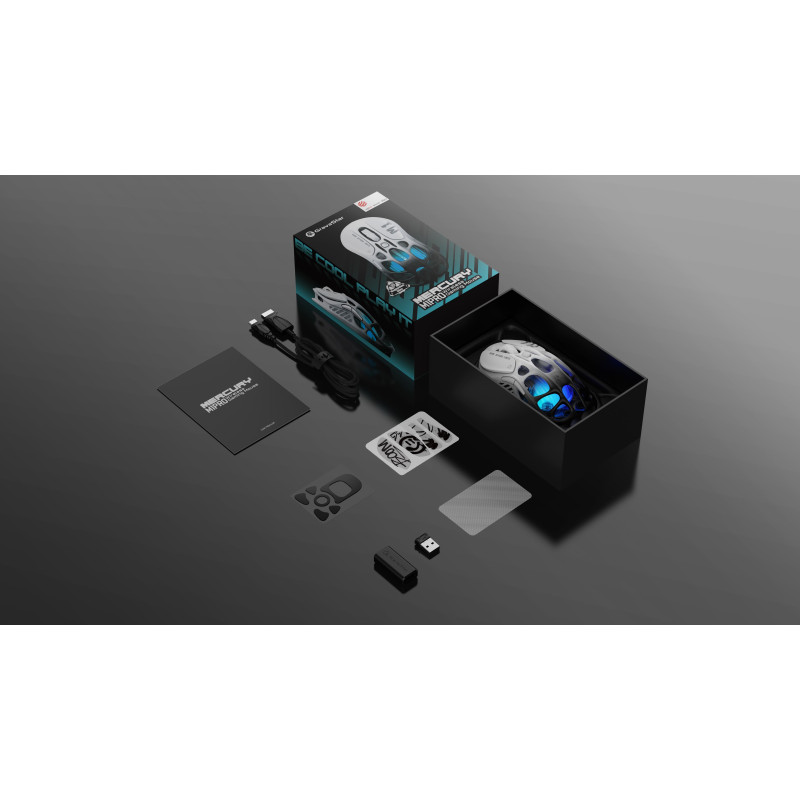 GravaStar Миша Mercury M1 Pro, BT/WL/USB-A, RGB, чорно-білий