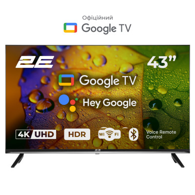 2E Телевізор 43" LED 4K 60Hz Smart Google TV Black