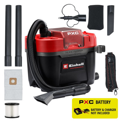 Einhell Пилосос професійний акумуляторний Einhell Professional TP-VC 18/10 Li BL 18В 130мбар контейнер 10л вологе/сухе прибирання Dust Class L 3.05кг без АКБ та ЗП