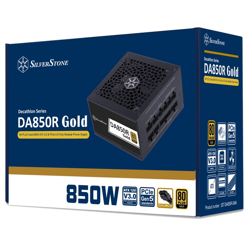 SilverStone Блок живлення Decathlon (850W), >89%, 80+ Gold, Fully Modular