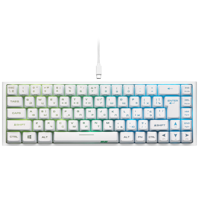 2E Gaming Клавіатура ігрова KG350 RGB 68key USB White Ukr