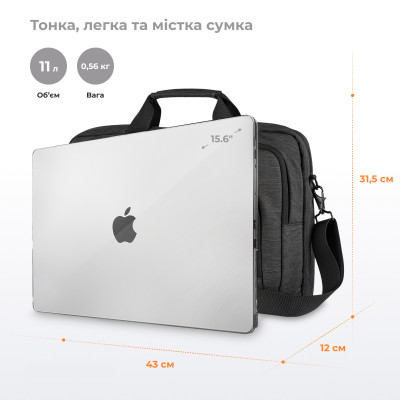 2E Сумка CrossSquares 16", чорна 2E Сумка CrossSquares 16", чорна