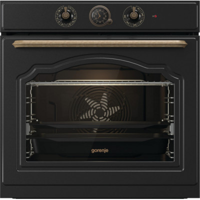 Gorenje Духовий шафа електричний, 77л, A, пара, дисплей, чорний матовий