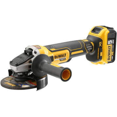 DeWALT Шліфмашина кутова акумуляторна DeWalt XR Li-lon 18B 125мм 2х5А·рік 9000об/хв кейс 1.74кг