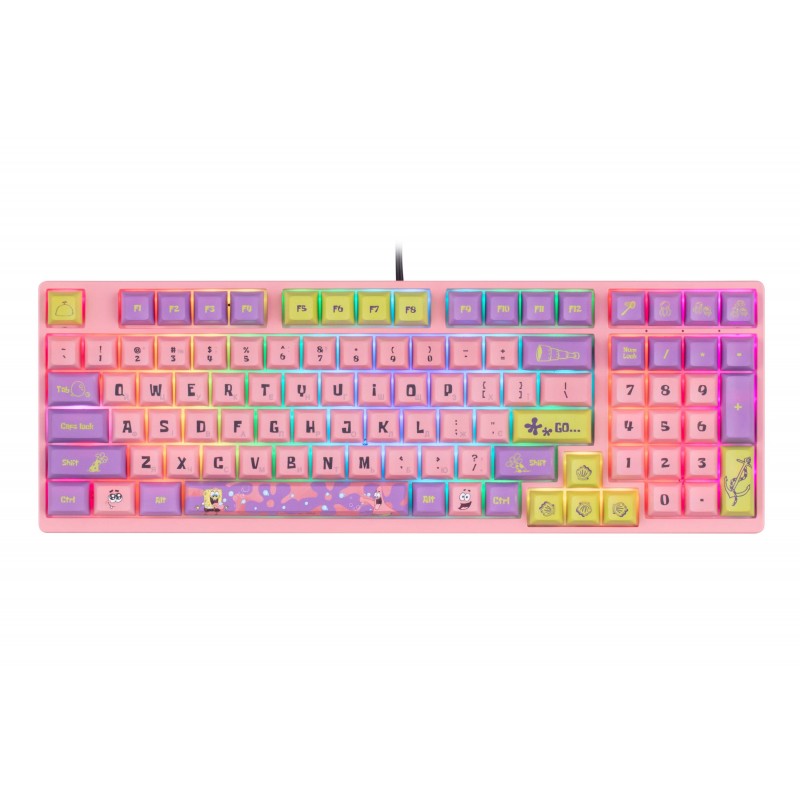 Akko Клавіатура механічна 3098S Patrick 98Key, CS Starfish, USB-A, Hot-swappable, EN/UKR, RGB, Рожевий