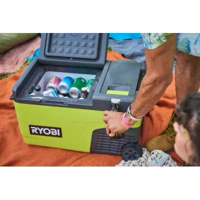 Ryobi Холодильник мобільний акумуляторний RY18CB23A-0, 18В ONE+, робота від 220 або 12В, температура +20…-20, об'єм 23л Ryobi Холодильник мобільний акумуляторний RY18CB23A-0, 18В ONE+, робота від 220 або 12В, температура +20…-20, об'єм 23л