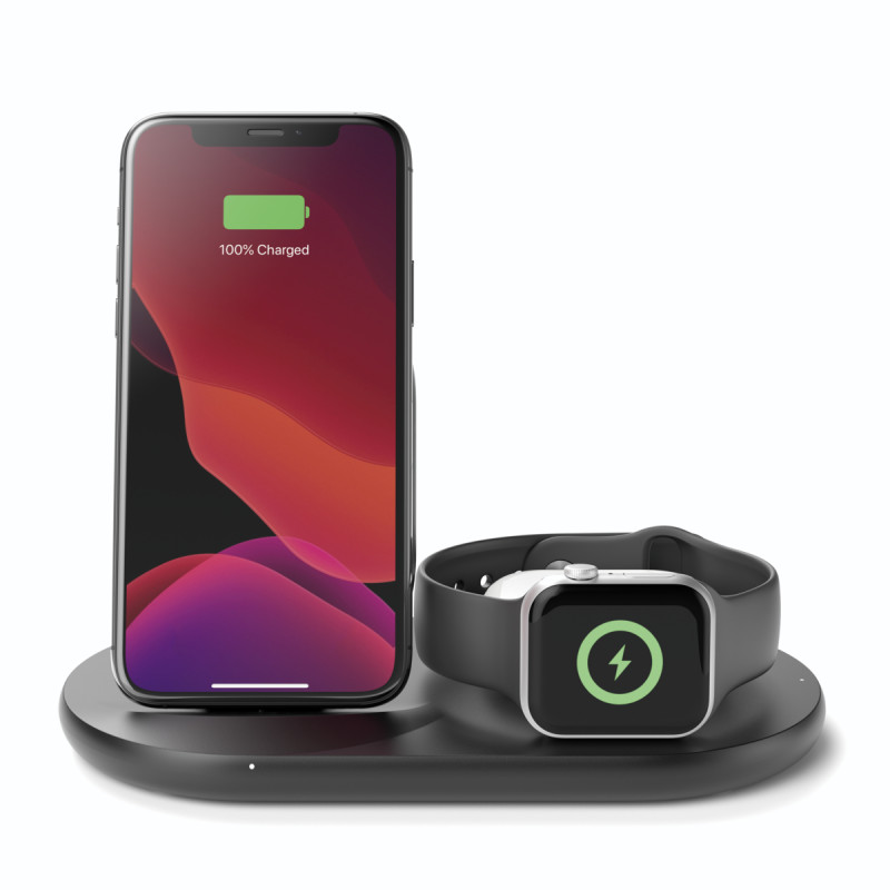 Belkin 3-in-1 Wireless Pad/Stand/Apple Watch[Зарядний пристрій бездротовий 3в1 iPhone/Watch/AirPods, чорний]